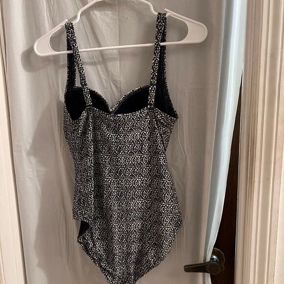 Niptuck blue white gold one piece bathing suit size 6 - Picture 4 of 6